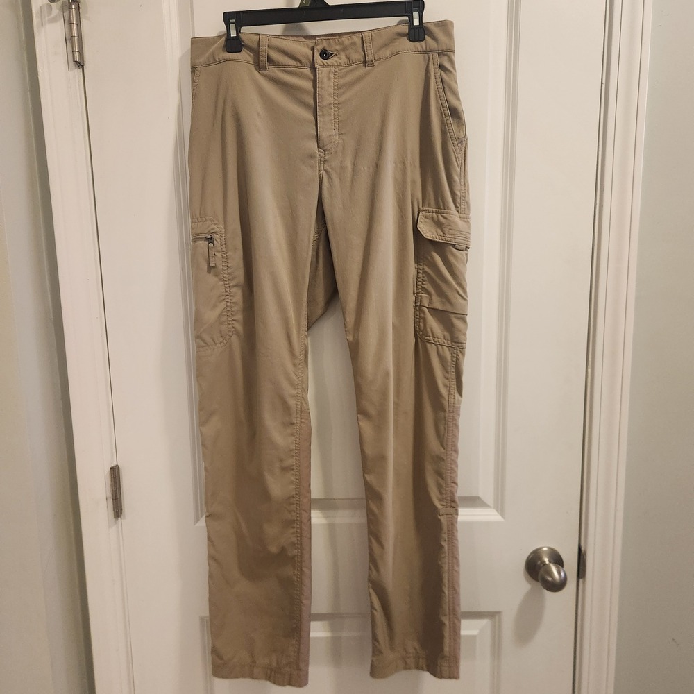 The North Face Womens Tan Khaki Cargo Hiking Pants Ripstop Reinforced Pockets
